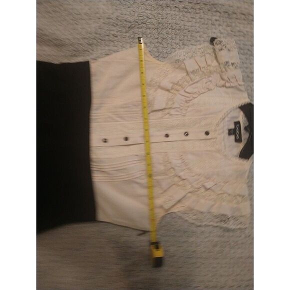 Bebe Vintage Lace Dress Sm Black Y2K Cottage Core Ruffled Feminine - Picture 9 of 11